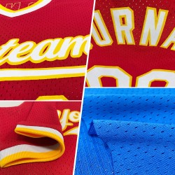 Jersey Custom Authentic Throwback Baseball Weiß-Gold Blau Jersey Custom Authentic Throwback Baseball Weiß-Gold Blau