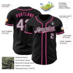 Jersey Authentic Schwarz Custom Grau-Rosa Baseball Jersey Authentic Schwarz Custom Grau-Rosa Baseball