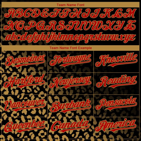 Fade Custom Print Rot-Old Fashion Jersey 3D Baseball Muster Authentisches Design Leopard Schwarz Gold Fade Custom Print Rot-Old Fashion Jersey 3D Baseball Muster Authentisches Design Leopard Schwarz Gold