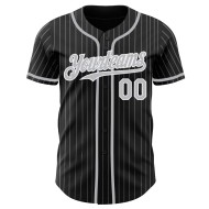 Baseball Weiß Grau Authentic Schwarz Custom Jersey Nadelstreifen Baseball Weiß Grau Authentic Schwarz Custom Jersey Nadelstreifen