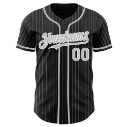 Baseball Weiß Grau Authentic Schwarz Custom Jersey Nadelstreifen Baseball Weiß Grau Authentic Schwarz Custom Jersey Nadelstreifen