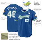 Blau-Grün Baseball Throwback Authentic White-Kelly Custom Jersey Blau-Grün Baseball Throwback Authentic White-Kelly Custom Jersey