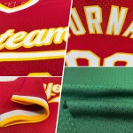 Benutzerdefiniertes grünes Baseball-Trikot Throwback Rot-Weiß Authentic Benutzerdefiniertes grünes Baseball-Trikot Throwback Rot-Weiß Authentic