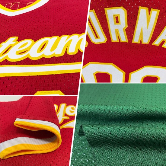 Benutzerdefiniertes grünes Baseball-Trikot Throwback Rot-Weiß Authentic Benutzerdefiniertes grünes Baseball-Trikot Throwback Rot-Weiß Authentic