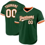 Custom Baseball Trikot Weiß-Orange Authentic Throwback Grün Custom Baseball Trikot Weiß-Orange Authentic Throwback Grün