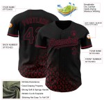 3D-Design Schwarz Leopard Mode Baseball Custom Fade Crimson Muster Druck Authentische Jersey 3D-Design Schwarz Leopard Mode Baseball Custom Fade Crimson Muster Druck Authentische Jersey