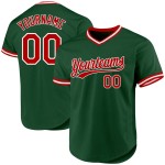 Benutzerdefiniertes grünes Baseball-Trikot Throwback Rot-Weiß Authentic Benutzerdefiniertes grünes Baseball-Trikot Throwback Rot-Weiß Authentic