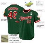 Benutzerdefiniertes grünes Baseball-Trikot Throwback Rot-Weiß Authentic Benutzerdefiniertes grünes Baseball-Trikot Throwback Rot-Weiß Authentic