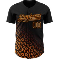 3D Custom Fade Bay Orange Muster Design Mode Leopard Schwarz Druck Authentische Jersey Baseball 3D Custom Fade Bay Orange Muster Design Mode Leopard Schwarz Druck Authentische Jersey Baseball
