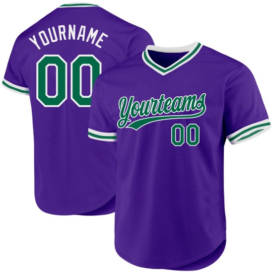 Lila Custom Throwback Grün-Weiß Jersey Kelly Authentic Baseball Lila Custom Throwback Grün-Weiß Jersey Kelly Authentic Baseball