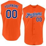 Oranges ärmelloses Authentic-Trikot Royal-White Baseball Custom Oranges ärmelloses Authentic-Trikot Royal-White Baseball Custom