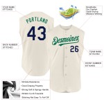 Ärmelloses Baseball-Trikot Custom Authentic Cream Navy-Kelly Green Ärmelloses Baseball-Trikot Custom Authentic Cream Navy-Kelly Green
