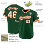 Custom Baseball Trikot Weiß-Orange Authentic Throwback Grün Custom Baseball Trikot Weiß-Orange Authentic Throwback Grün