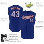 Blau-Orange Royal Jersey Light Authentic Ärmellos Custom Baseball Blau-Orange Royal Jersey Light Authentic Ärmellos Custom Baseball