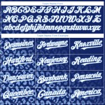 Benutzerdefinierter Baseball-Trikot mit weißem Lichtdruck, blaues verblassendes Muster, Leoparden-Modedesign, Royal Authentic 3D Benutzerdefinierter Baseball-Trikot mit weißem Lichtdruck, blaues verblassendes Muster, Leoparden-Modedesign, Royal Authentic 3D