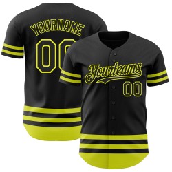 Jersey Neon Baseball Custom Schwarz Authentic Line Gelb