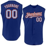 Blau-Orange Royal Jersey Light Authentic Ärmellos Custom Baseball Blau-Orange Royal Jersey Light Authentic Ärmellos Custom Baseball