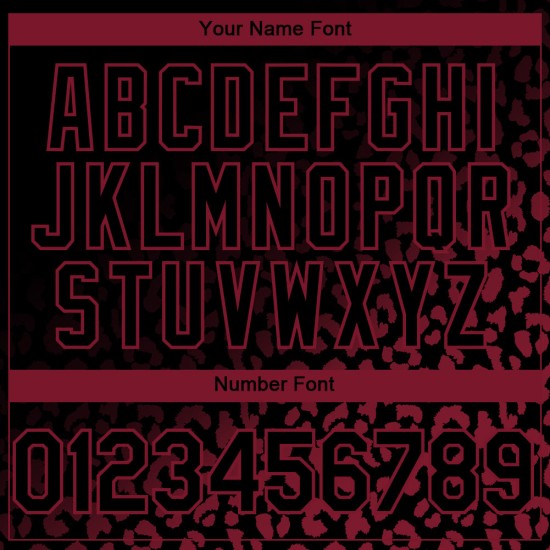 3D-Design Schwarz Leopard Mode Baseball Custom Fade Crimson Muster Druck Authentische Jersey 3D-Design Schwarz Leopard Mode Baseball Custom Fade Crimson Muster Druck Authentische Jersey