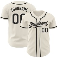 Baseball Jersey Schwarz Creme Authentic Custom