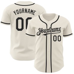 Baseball Jersey Schwarz Creme Authentic Custom