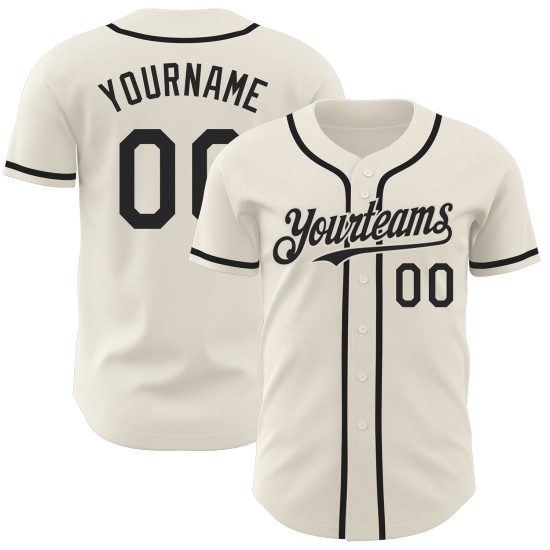 Baseball Jersey Schwarz Creme Authentic Custom Baseball Jersey Schwarz Creme Authentic Custom