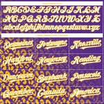 Authentisches Weiß-Gold Leopard Custom Muster 3D Print Jersey Baseball Lila Fashion Fade Design Authentisches Weiß-Gold Leopard Custom Muster 3D Print Jersey Baseball Lila Fashion Fade Design