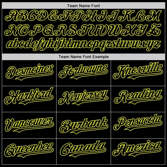 Jersey Neon Baseball Custom Schwarz Authentic Line Gelb Jersey Neon Baseball Custom Schwarz Authentic Line Gelb