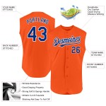 Oranges ärmelloses Authentic-Trikot Royal-White Baseball Custom Oranges ärmelloses Authentic-Trikot Royal-White Baseball Custom