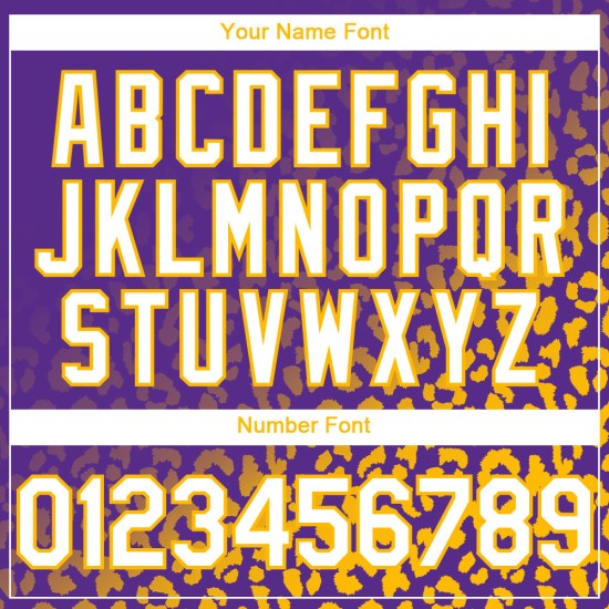 Authentisches Weiß-Gold Leopard Custom Muster 3D Print Jersey Baseball Lila Fashion Fade Design Authentisches Weiß-Gold Leopard Custom Muster 3D Print Jersey Baseball Lila Fashion Fade Design