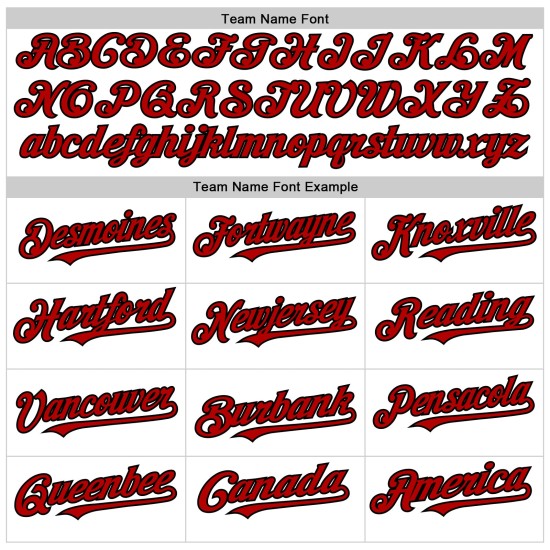 Baseball Authentic Trikot Custom Line Weiß Rot-Schwarz Baseball Authentic Trikot Custom Line Weiß Rot-Schwarz
