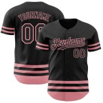 Authentisches mittelgroßes Baseball-Trikot in Pink mit schwarzer Linie Authentisches mittelgroßes Baseball-Trikot in Pink mit schwarzer Linie