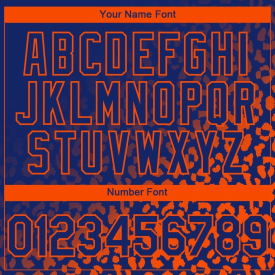 Authentisches benutzerdefiniertes königliches Muster Modedesign Print Baseball Fade Jersey Leopard Orange 3D Authentisches benutzerdefiniertes königliches Muster Modedesign Print Baseball Fade Jersey Leopard Orange 3D