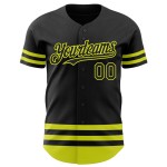 Jersey Neon Baseball Custom Schwarz Authentic Line Gelb Jersey Neon Baseball Custom Schwarz Authentic Line Gelb
