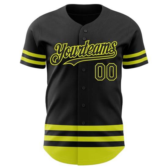 Jersey Neon Baseball Custom Schwarz Authentic Line Gelb Jersey Neon Baseball Custom Schwarz Authentic Line Gelb