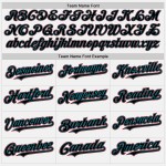 Jersey Schwarz Custom Authentic Teal-Rot Weiß Baseball Jersey Schwarz Custom Authentic Teal-Rot Weiß Baseball