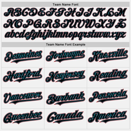 Jersey Schwarz Custom Authentic Teal-Rot Weiß Baseball Jersey Schwarz Custom Authentic Teal-Rot Weiß Baseball