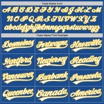Jersey Custom Authentic Throwback Baseball Weiß-Gold Blau Jersey Custom Authentic Throwback Baseball Weiß-Gold Blau