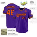 Throwback Custom Orange-Schwarz Authentic Lila Jersey Baseball Throwback Custom Orange-Schwarz Authentic Lila Jersey Baseball