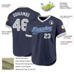 Baseball Custom Throwback Marineblau-Weiß-Grau Jersey Authentic Baseball Custom Throwback Marineblau-Weiß-Grau Jersey Authentic