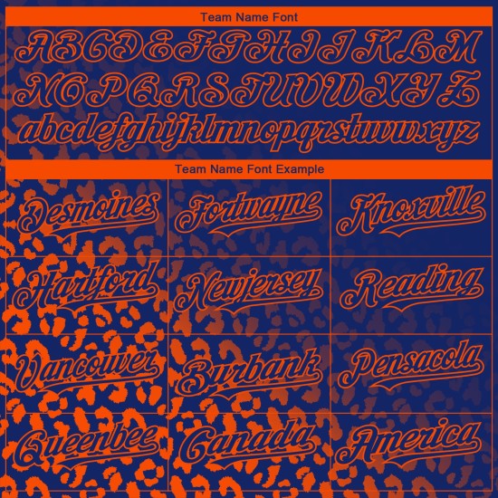Authentisches benutzerdefiniertes königliches Muster Modedesign Print Baseball Fade Jersey Leopard Orange 3D Authentisches benutzerdefiniertes königliches Muster Modedesign Print Baseball Fade Jersey Leopard Orange 3D