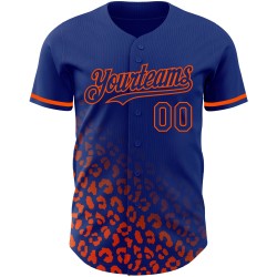 Authentisches benutzerdefiniertes königliches Muster Modedesign Print Baseball Fade Jersey Leopard Orange 3D Authentisches benutzerdefiniertes königliches Muster Modedesign Print Baseball Fade Jersey Leopard Orange 3D