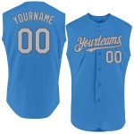 Gray-Steel Custom Baseball Jersey Blau Authentic Ärmellos Grau Pulver Gray-Steel Custom Baseball Jersey Blau Authentic Ärmellos Grau Pulver