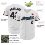 Jersey Schwarz Custom Authentic Teal-Rot Weiß Baseball Jersey Schwarz Custom Authentic Teal-Rot Weiß Baseball
