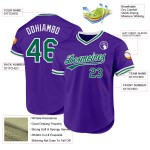 Lila Custom Throwback Grün-Weiß Jersey Kelly Authentic Baseball Lila Custom Throwback Grün-Weiß Jersey Kelly Authentic Baseball