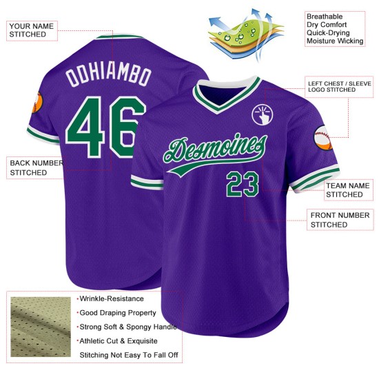 Lila Custom Throwback Grün-Weiß Jersey Kelly Authentic Baseball Lila Custom Throwback Grün-Weiß Jersey Kelly Authentic Baseball
