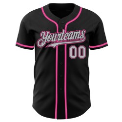Jersey Authentic Schwarz Custom Grau-Rosa Baseball Jersey Authentic Schwarz Custom Grau-Rosa Baseball