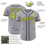 Baseball Grau Gelb-Schwarz Jersey Neon Authentic Custom Baseball Grau Gelb-Schwarz Jersey Neon Authentic Custom