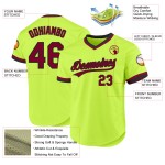 Jersey Authentic Green Neon Custom Baseball Throwback Kastanienbraun-Schwarz Jersey Authentic Green Neon Custom Baseball Throwback Kastanienbraun-Schwarz