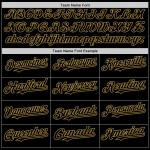 Altes benutzerdefiniertes authentisches Baseball-Trikot mit schwarzer Goldlinie Altes benutzerdefiniertes authentisches Baseball-Trikot mit schwarzer Goldlinie