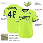 Throwback Neon Custom Authentic Marineblau-Weißes Jersey Grünes Baseball Throwback Neon Custom Authentic Marineblau-Weißes Jersey Grünes Baseball